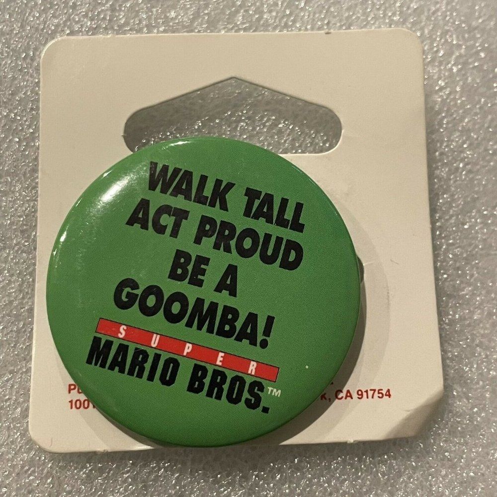 Goomba Super Mario Brothers 1993 Movie Promo Button Pin Pinback Badge Nintendo